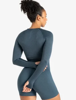 ADAPT 2.0 Seamless Crop Top Petrol Blue