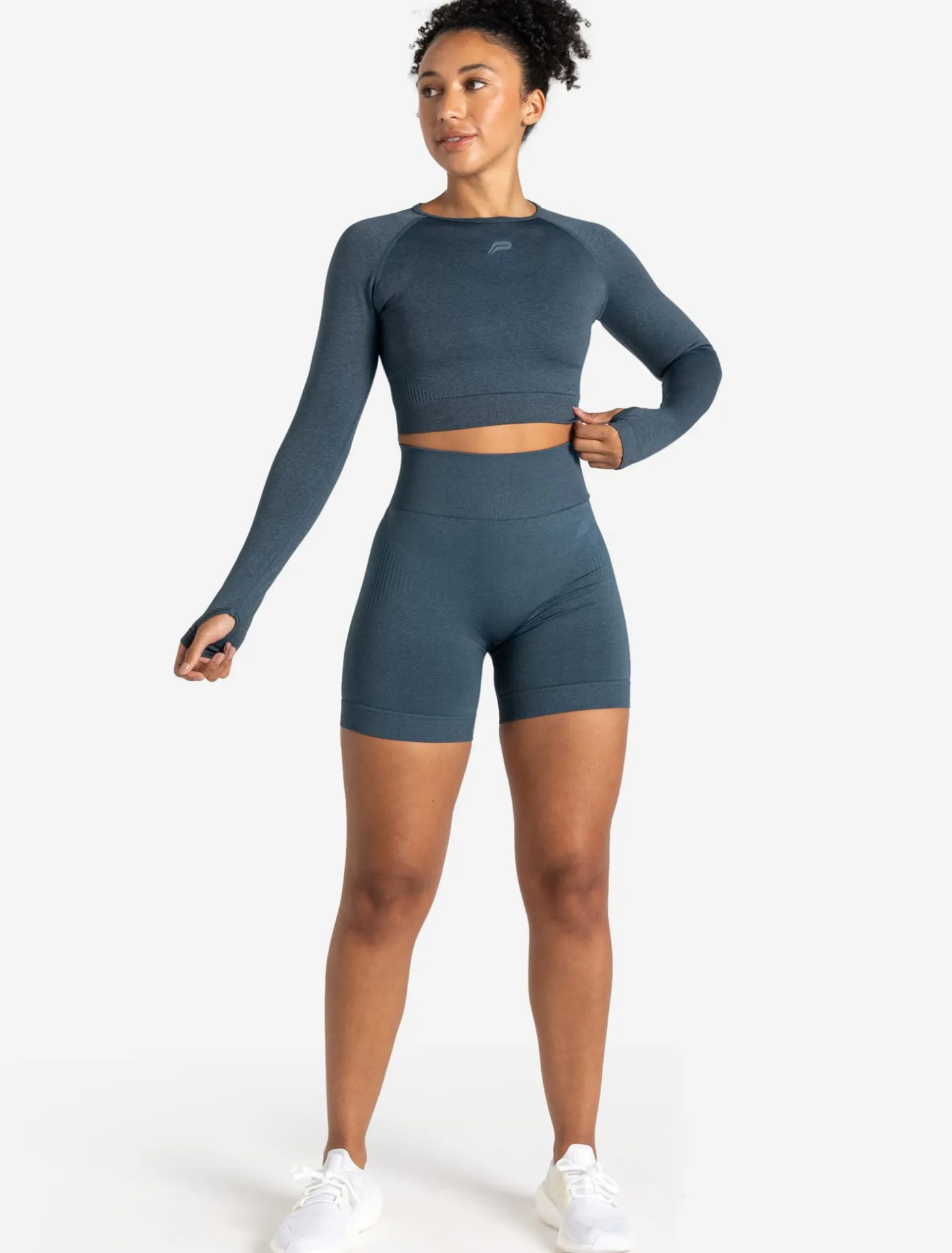 ADAPT 2.0 Seamless Crop Top Petrol Blue