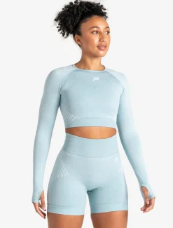 ADAPT 2.0 Seamless Crop Top Sky Blue