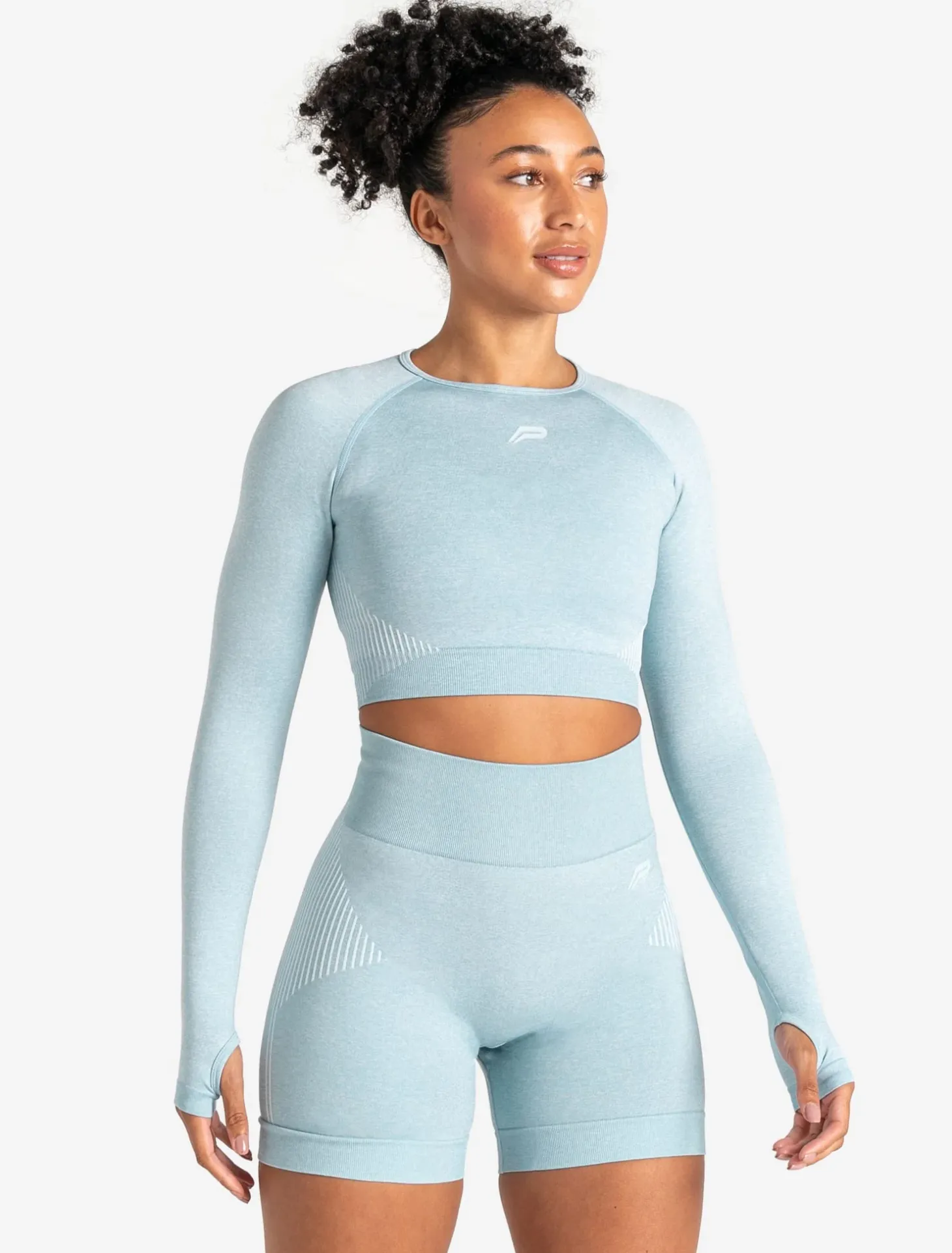 ADAPT 2.0 Seamless Crop Top Sky Blue