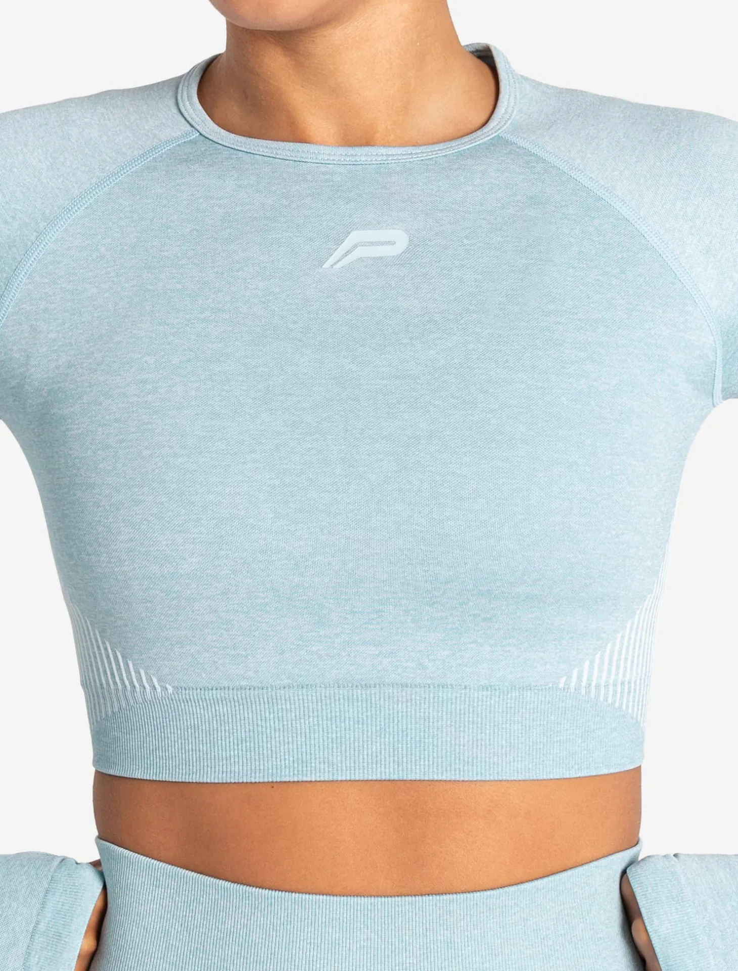 ADAPT 2.0 Seamless Crop Top Sky Blue