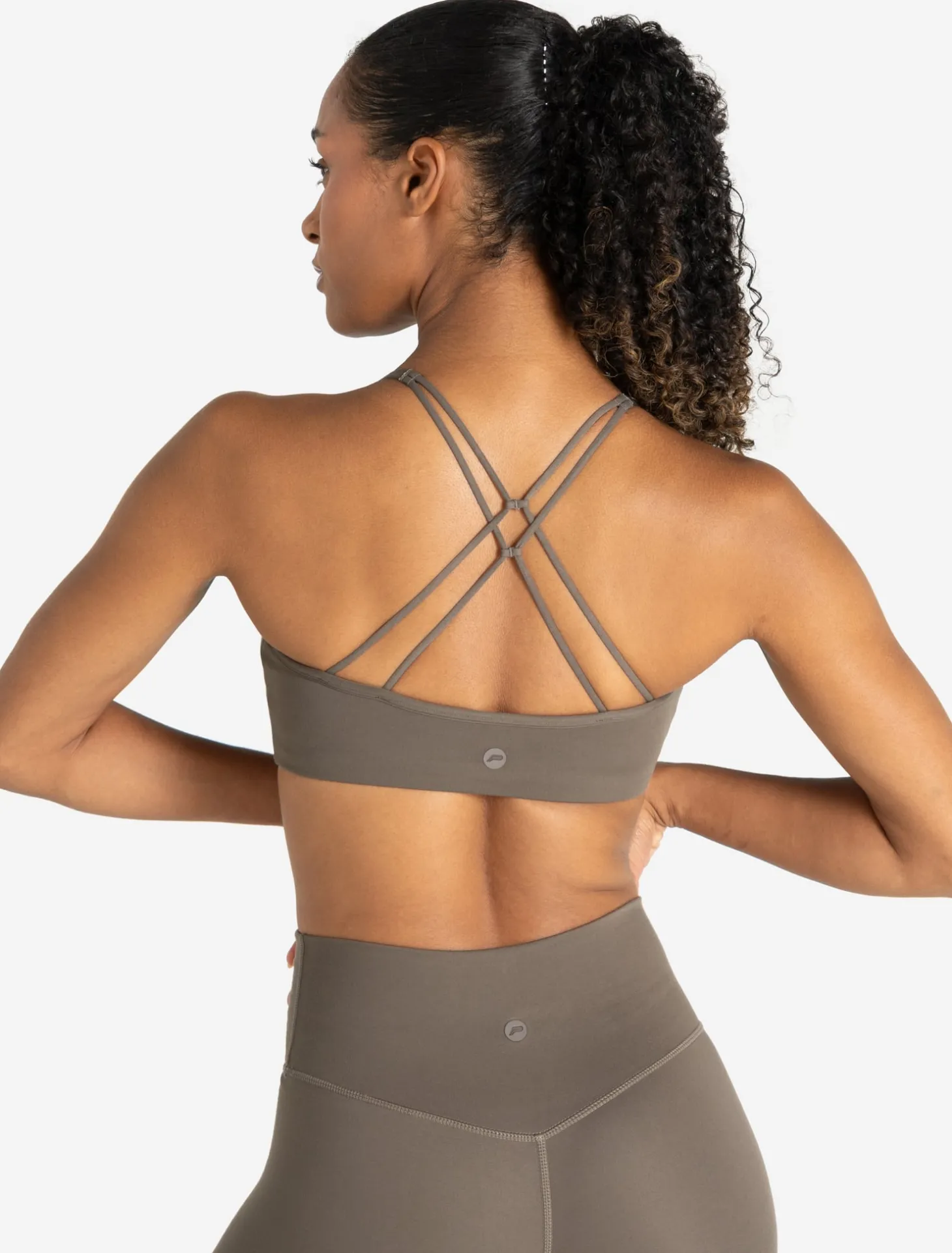 Allure Cross Back Sports Bra Taupe