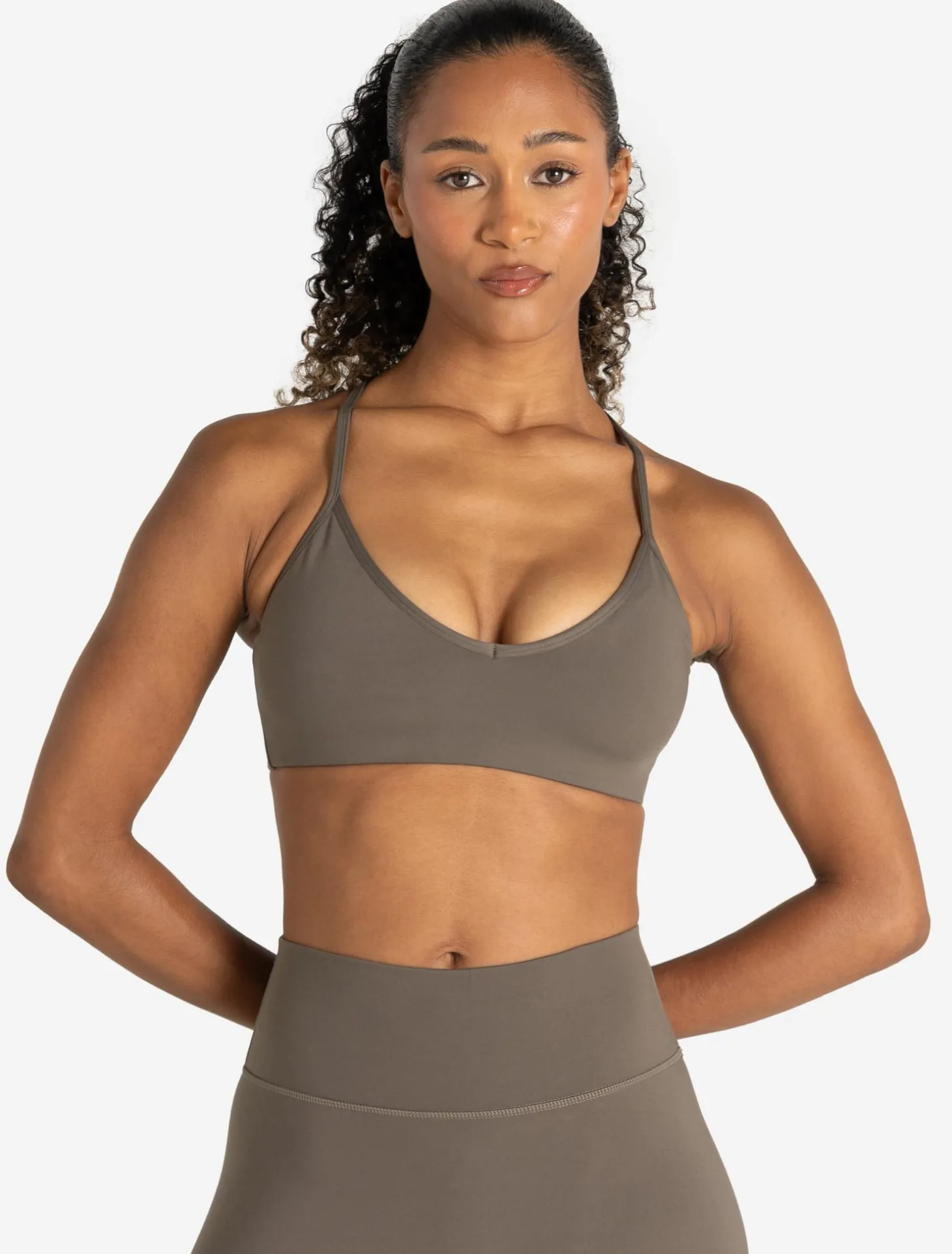 Allure Cross Back Sports Bra Taupe
