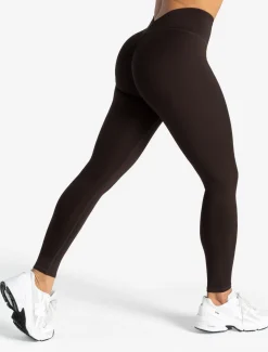 Allure Dipped Waist Leggings Espresso