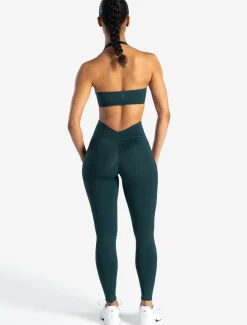 Allure Dipped Waist Leggings Marine Teal