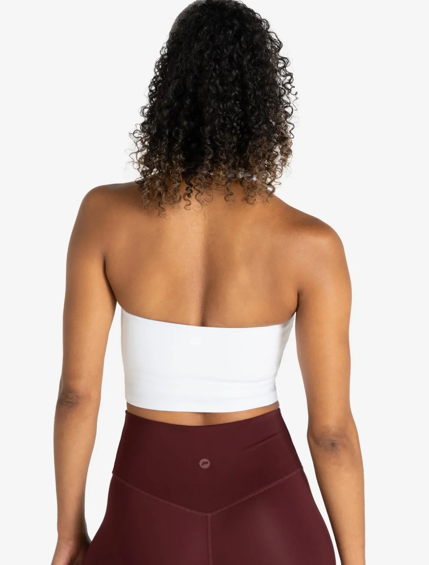 Allure Halter Built-in Bra Crop Top White