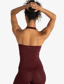 Allure Halter Built-in Bra Vest Dark Burgundy