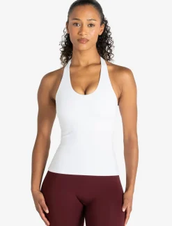 Allure Halter Built-in Bra Vest White