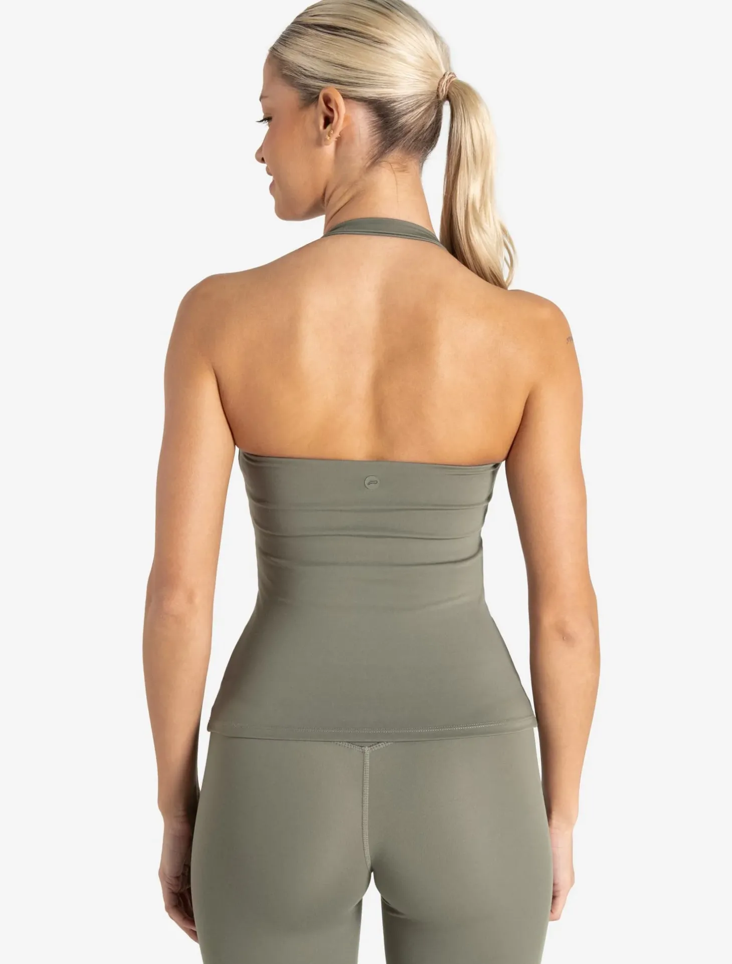 Allure Halter Built-in Bra Vest Dusky Sage