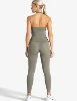 Allure Halter Built-in Bra Vest Dusky Sage