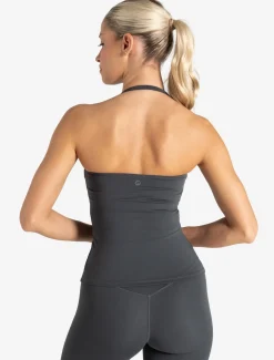 Allure Halter Built-in Bra Vest Storm Grey