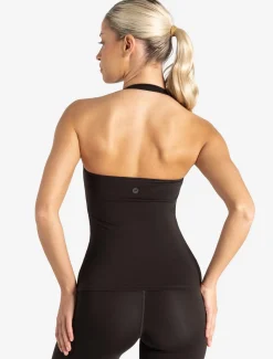 Allure Halter Built-in Bra Vest Espresso