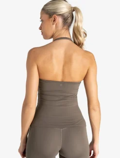 Allure Halter Built-in Bra Vest Taupe