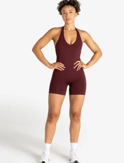 Allure Halter Neck All In One Dark Burgundy