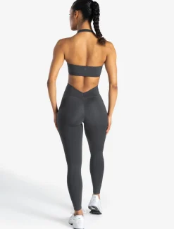 Allure Halter Sports Bra Storm Grey