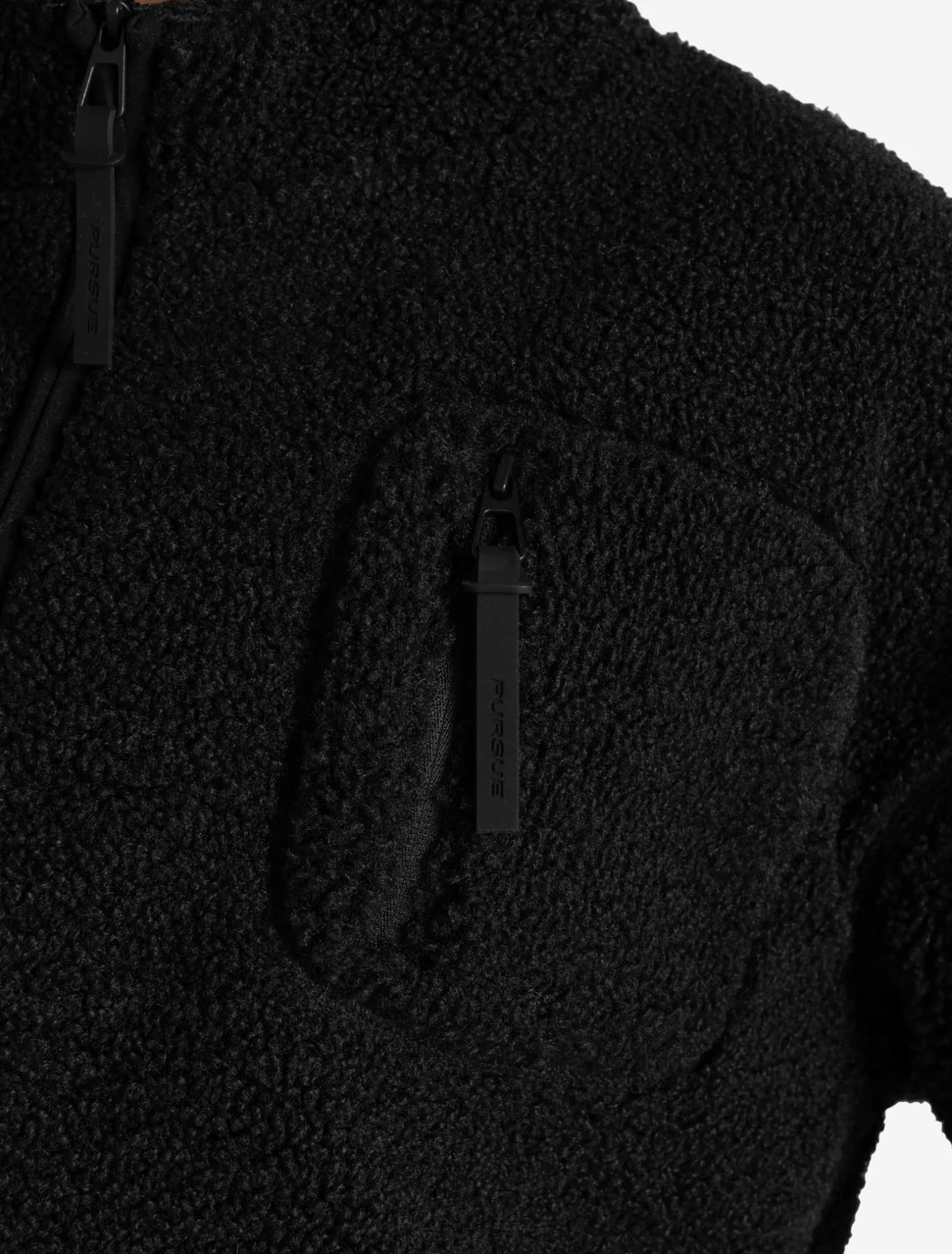 Borg Fleece Crop Jacket Black