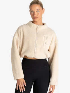 Borg Fleece Crop Jacket Cream