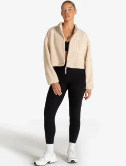 Borg Fleece Crop Jacket Cream