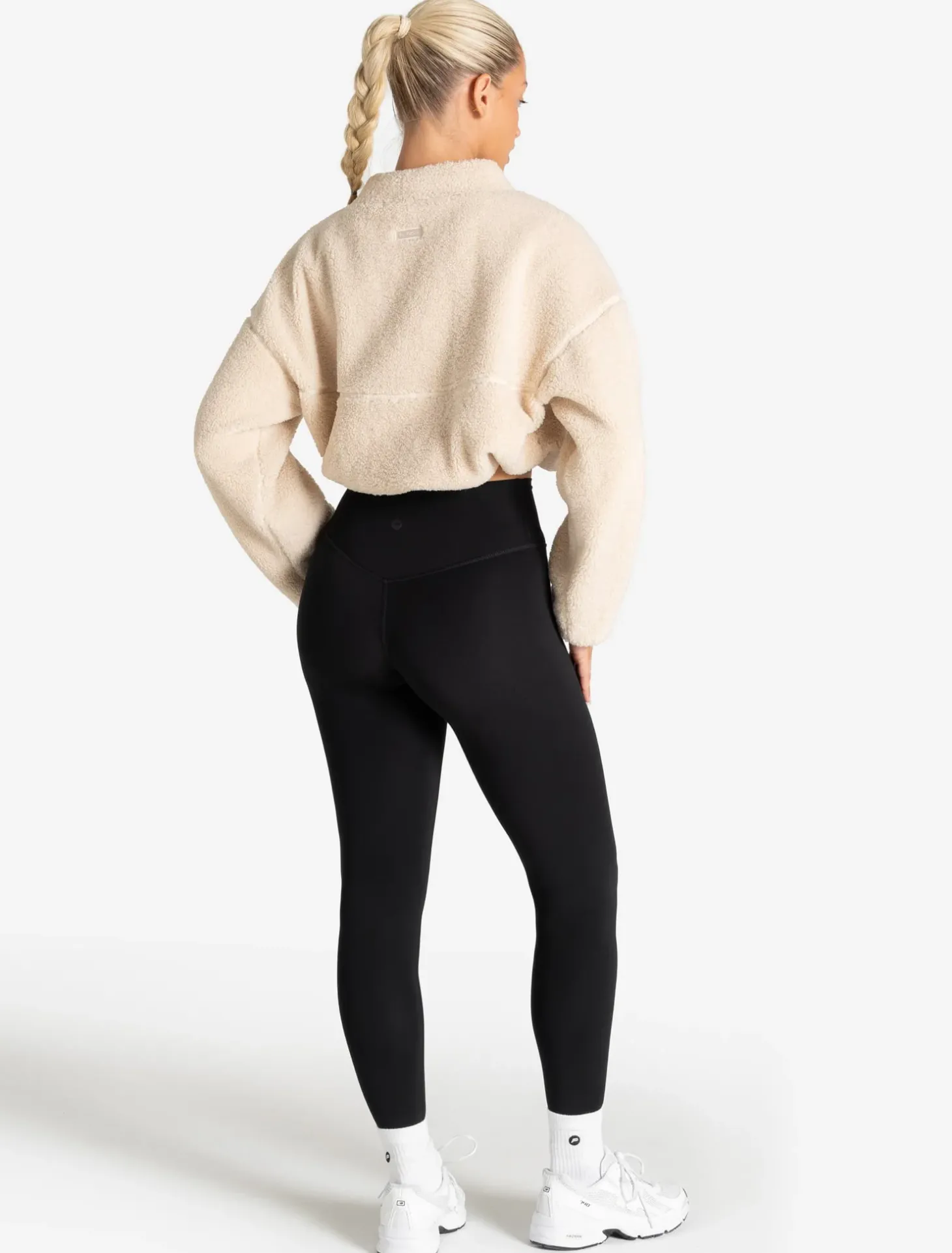 Borg Fleece Crop Jacket Cream