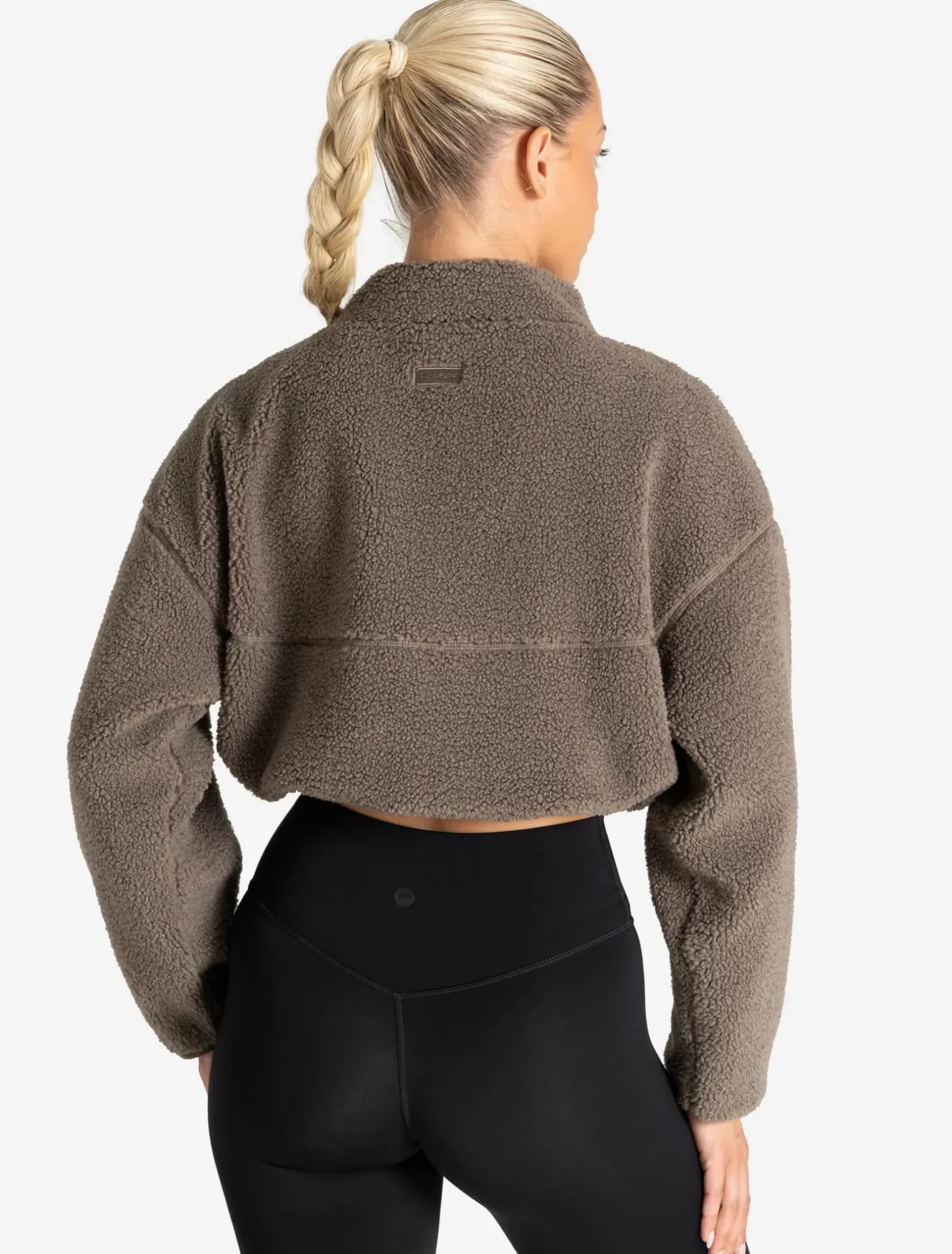 Borg Fleece Crop Jacket Mole