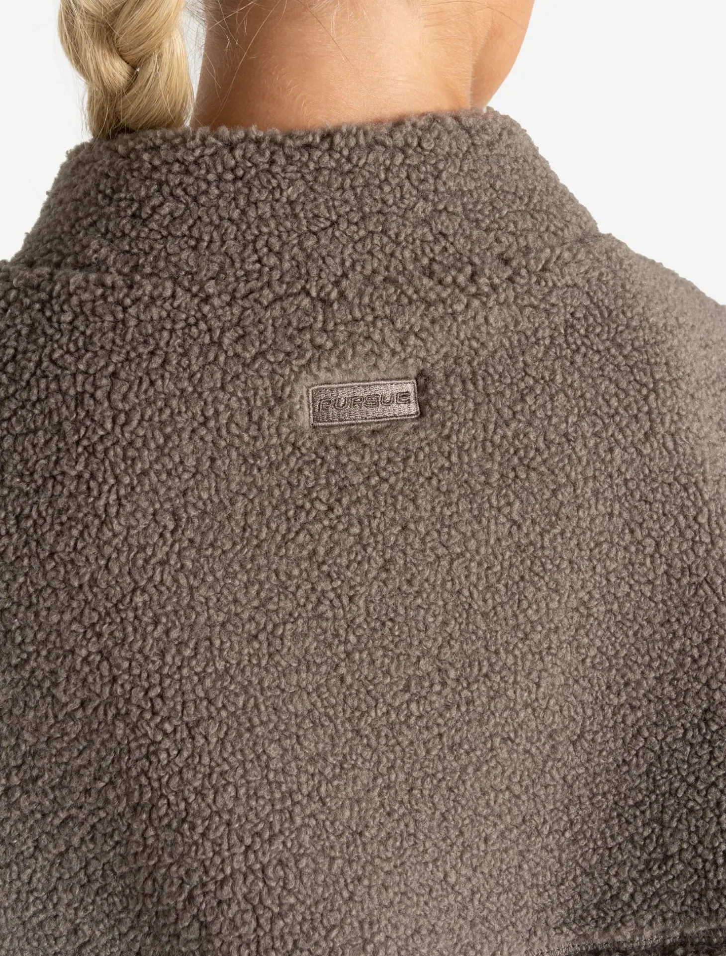 Borg Fleece Crop Jacket Mole