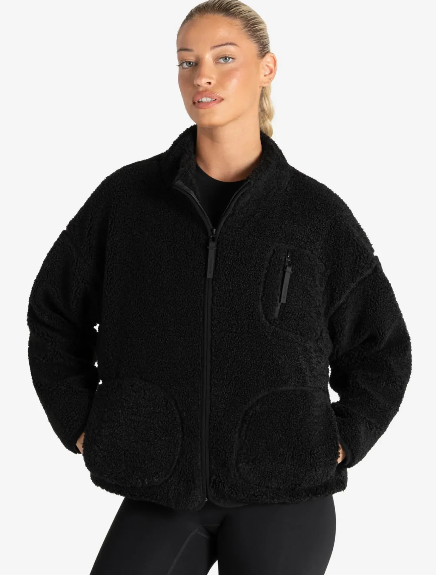 Borg Fleece Jacket Black