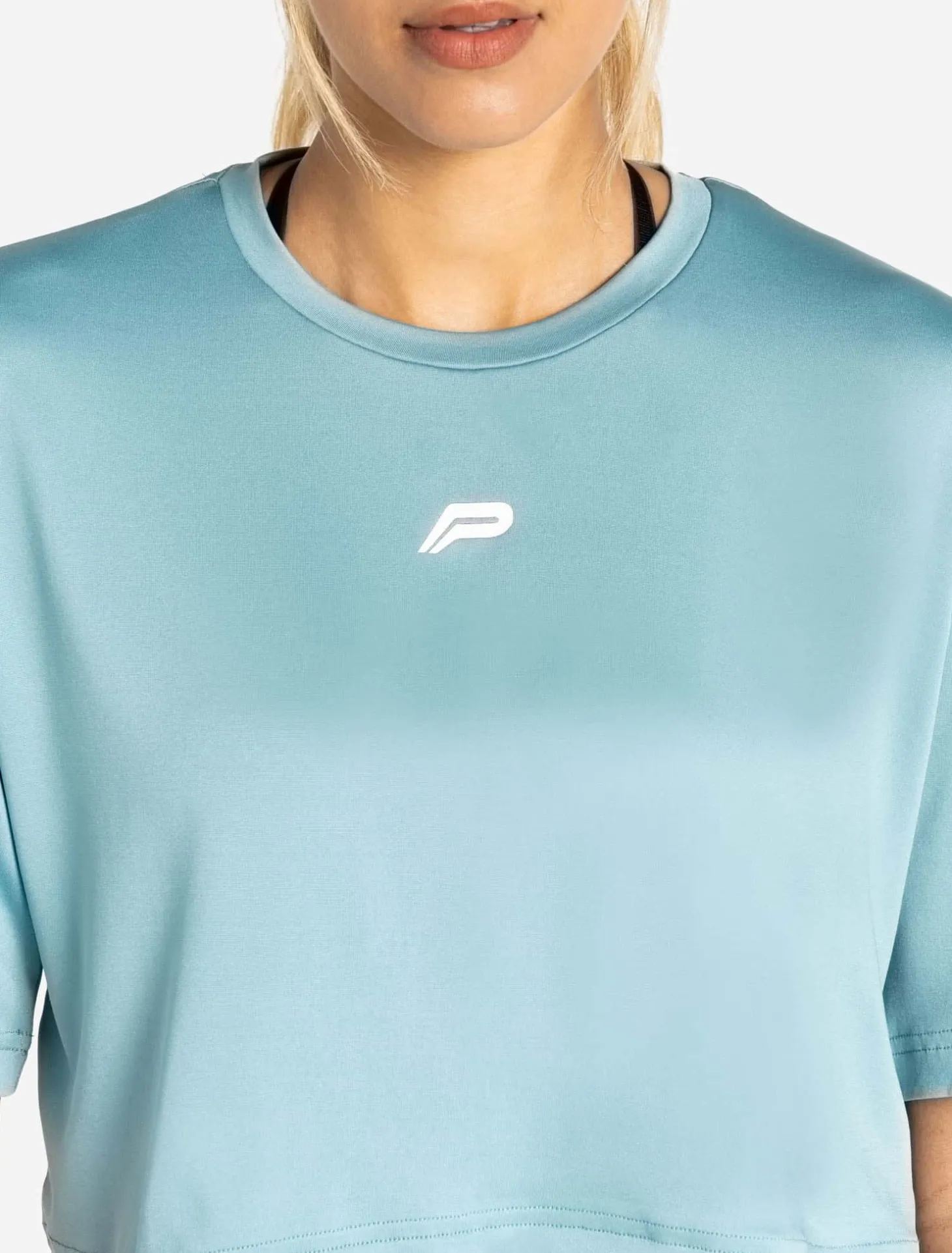 BreathEasy Crop T-Shirt Dusky Blue