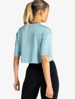 BreathEasy Crop T-Shirt Dusky Blue