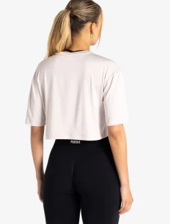 BreathEasy Crop T-Shirt Light Grey