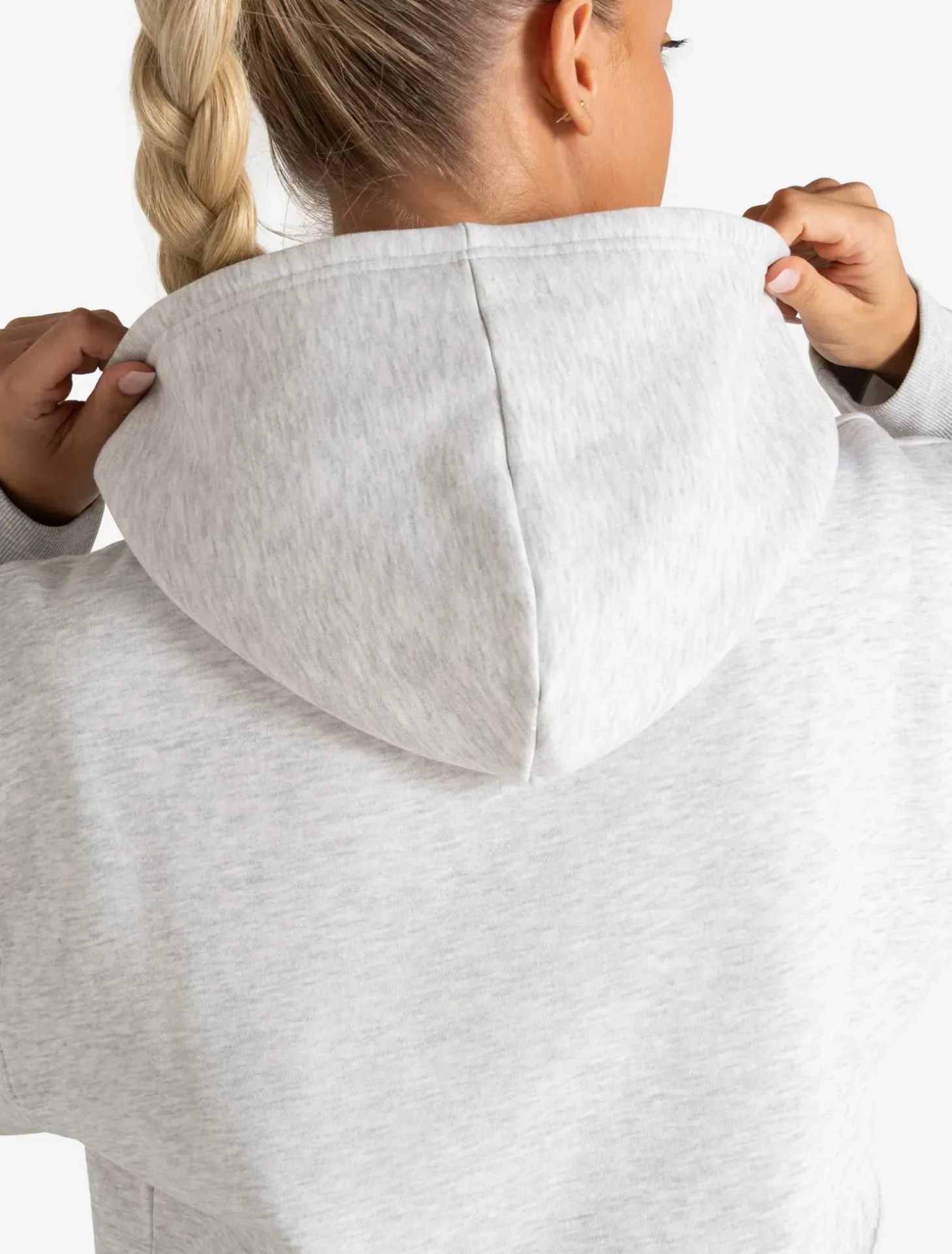 Core Crop Hoodie Grey Marl