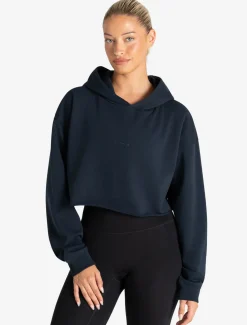 Core Crop Hoodie Navy