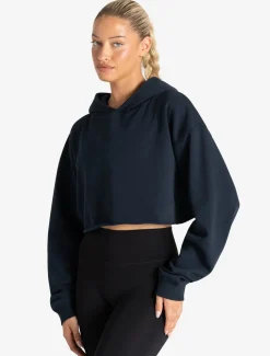 Core Crop Hoodie Navy