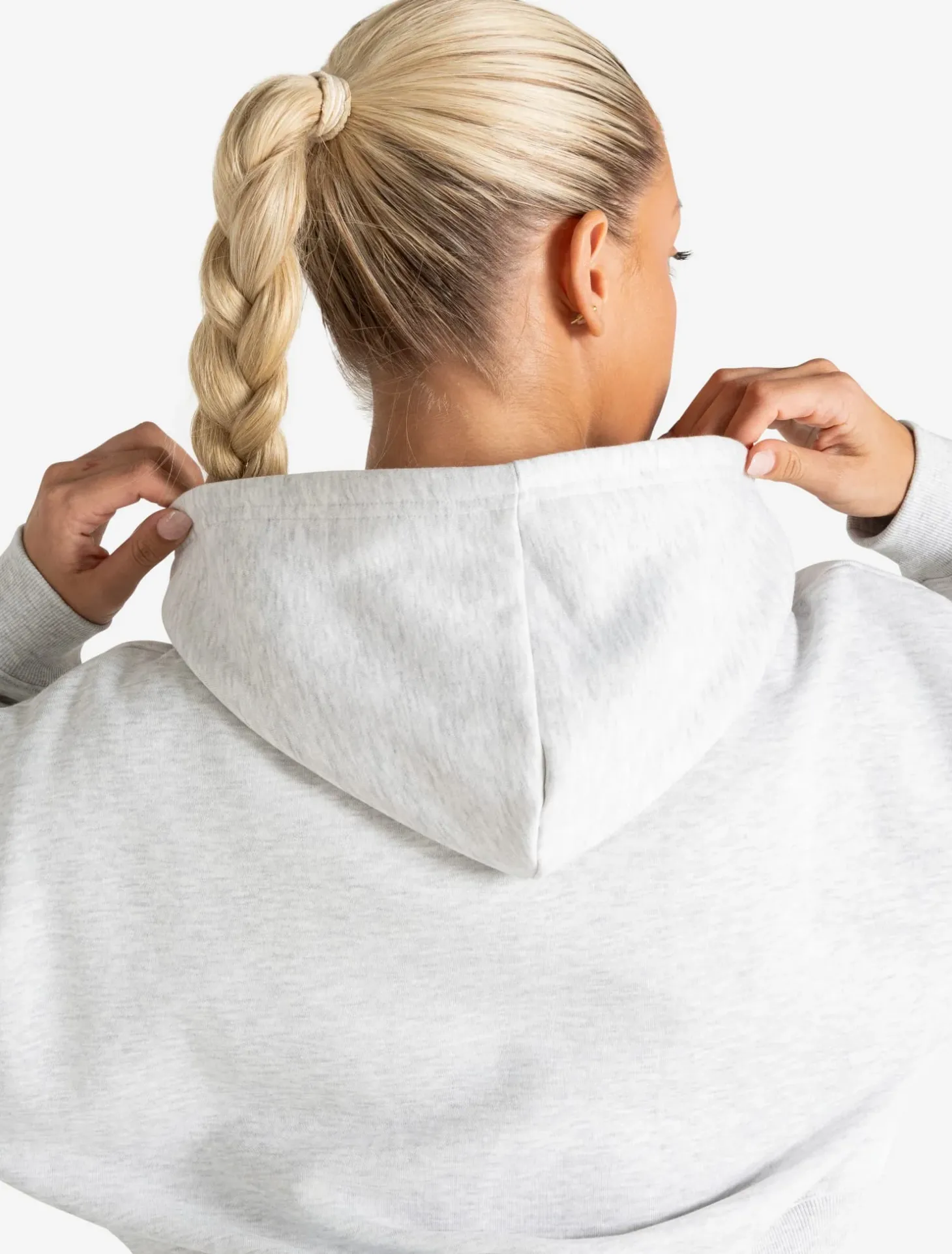 Core Crop Zip Hoodie Grey Marl