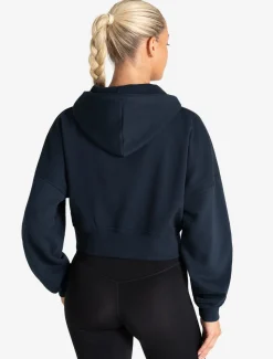 Core Crop Zip Hoodie Navy