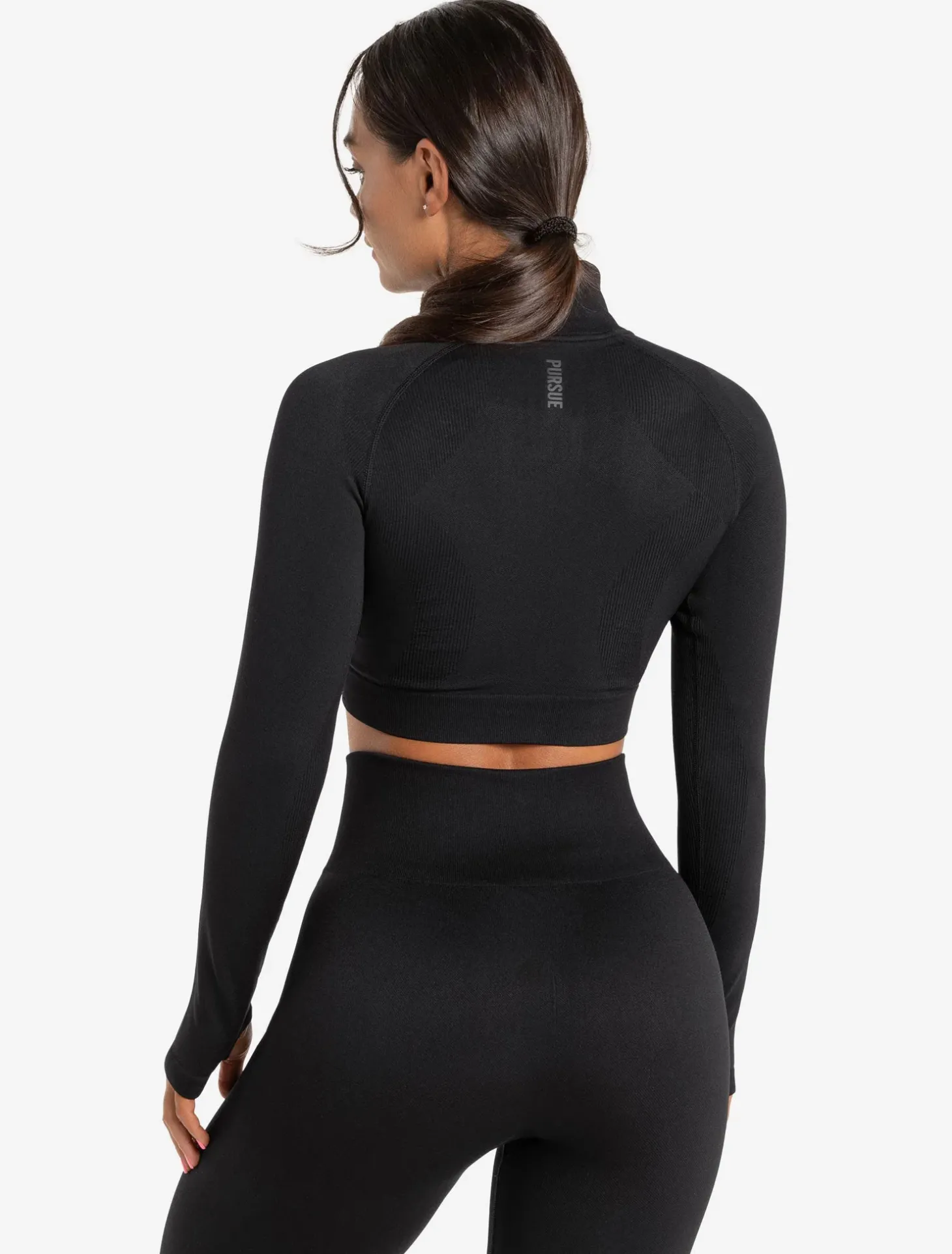 Core Seamless Crop 1/2 Zip Blackout