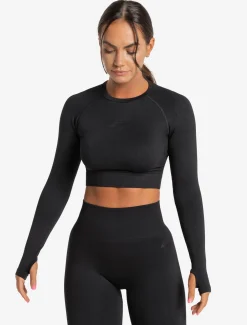 Core Seamless Long Sleeve Crop Top Blackout