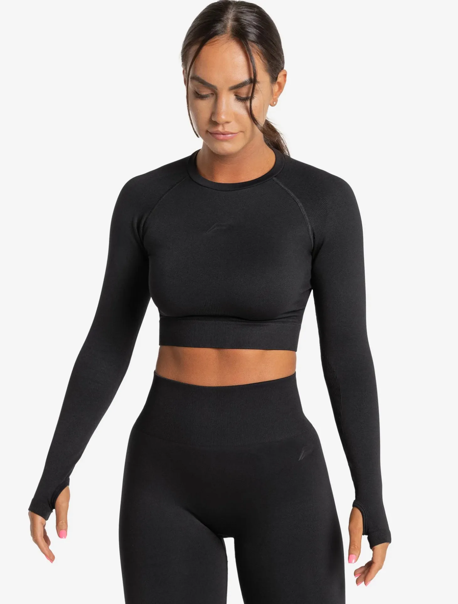 Core Seamless Long Sleeve Crop Top Blackout