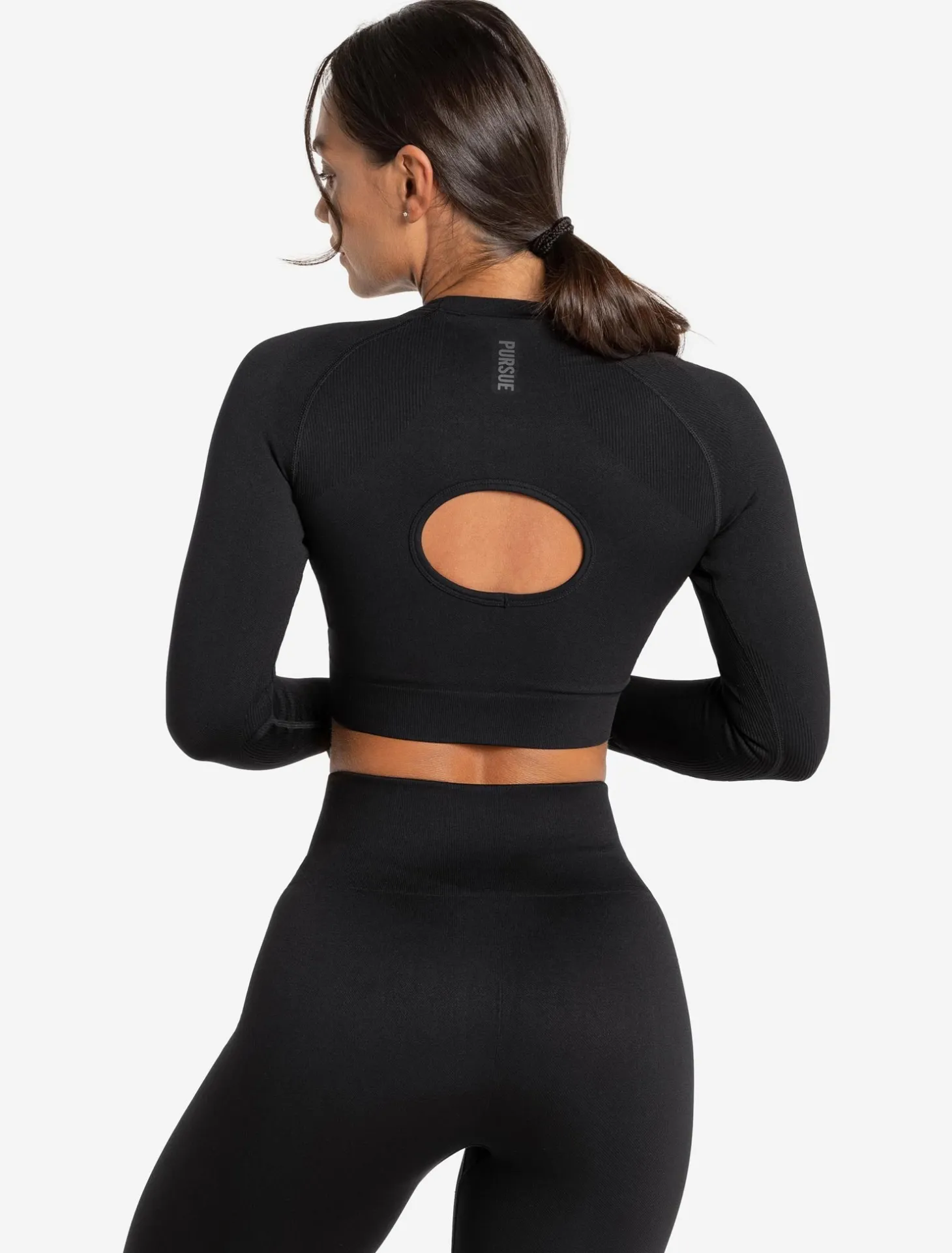 Core Seamless Long Sleeve Crop Top Blackout