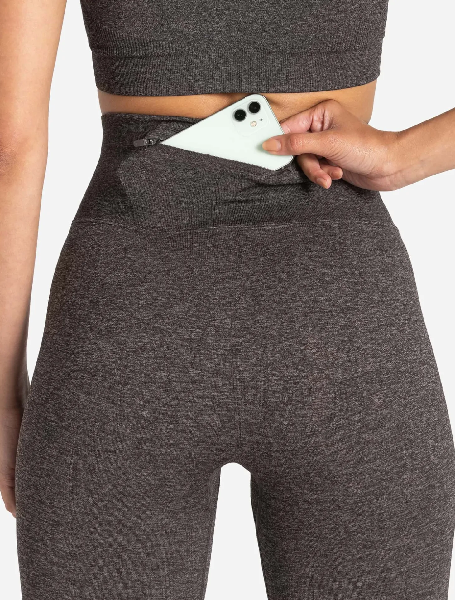 Core Seamless Pocket Leggings Brown Marl