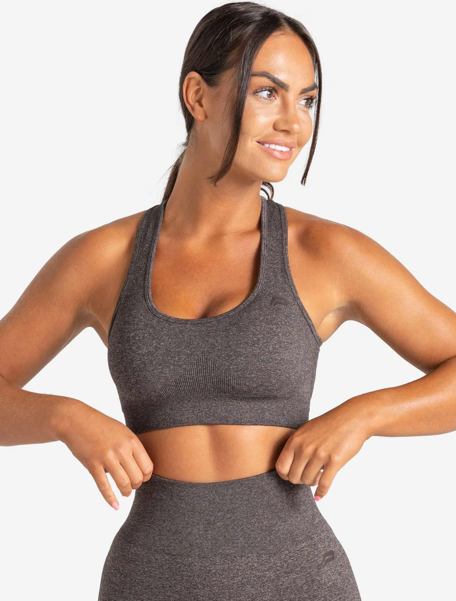 Core Seamless Sports Bra Brown Marl