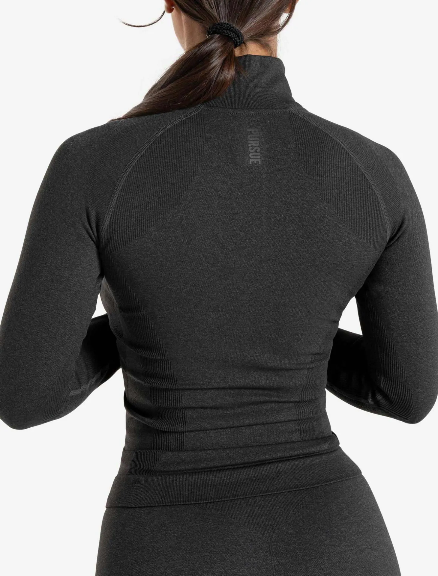 Core Seamless 1/4 Zip Black Marl