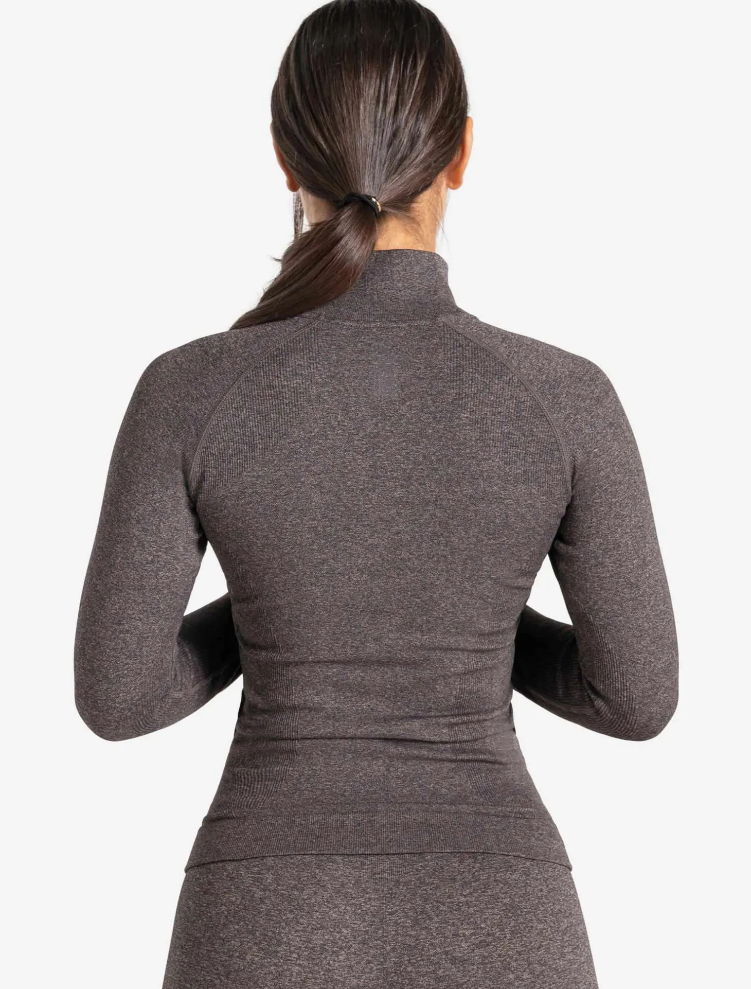Core Seamless 1/4 Zip Brown Marl