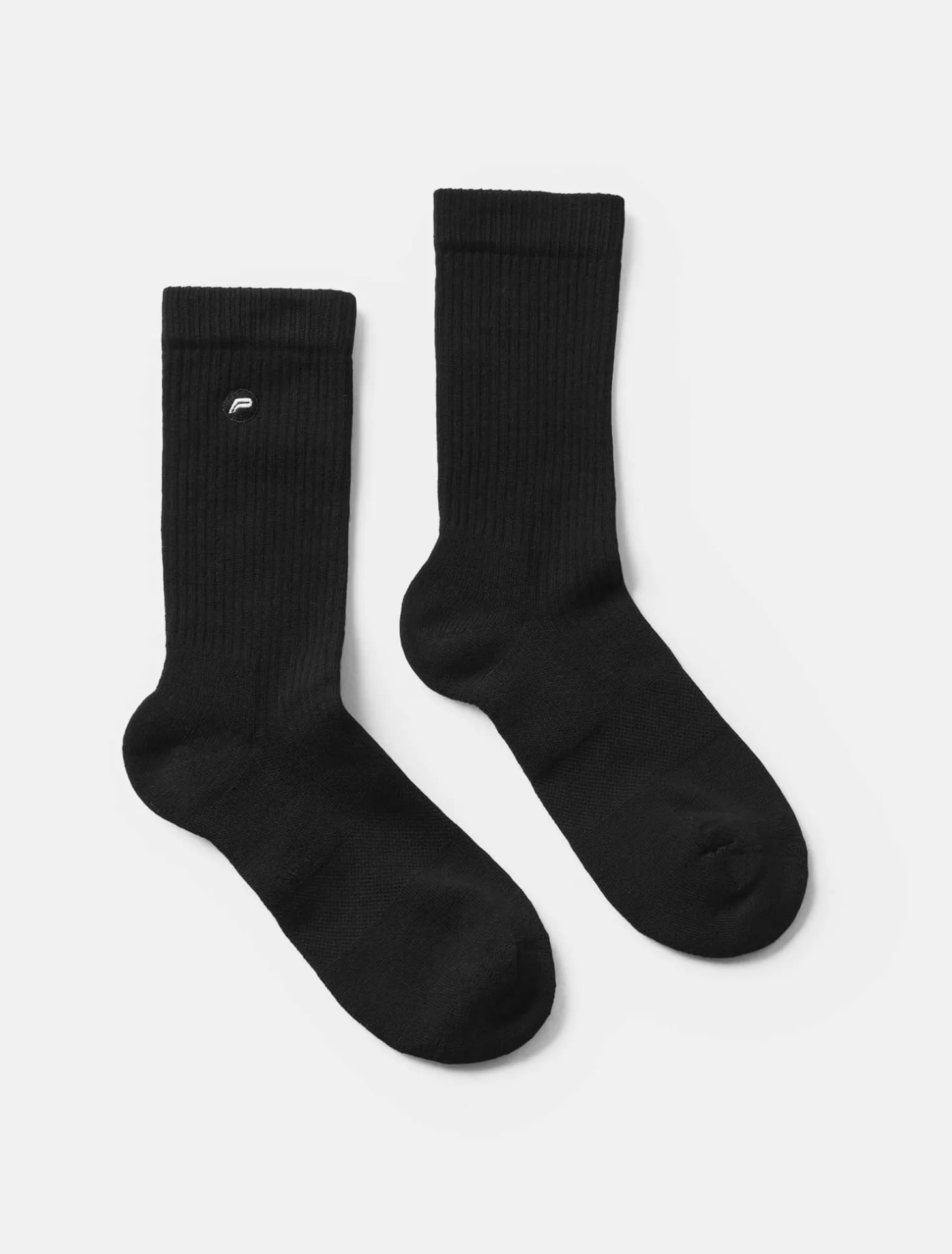 Embroidered Crew Socks Black (Unisex)