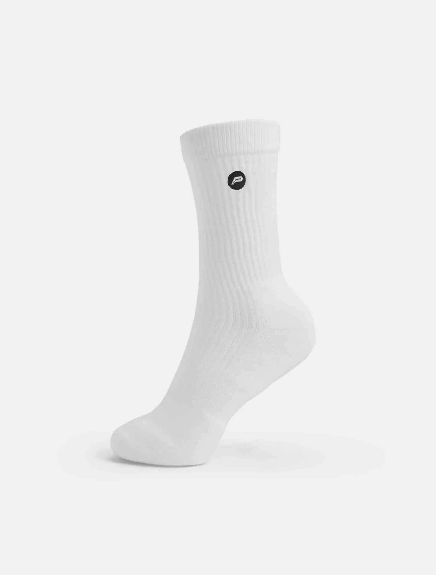Embroidered Crew Socks White (Unisex)