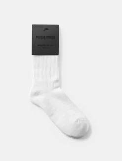 Embroidered Crew Socks White (Unisex)