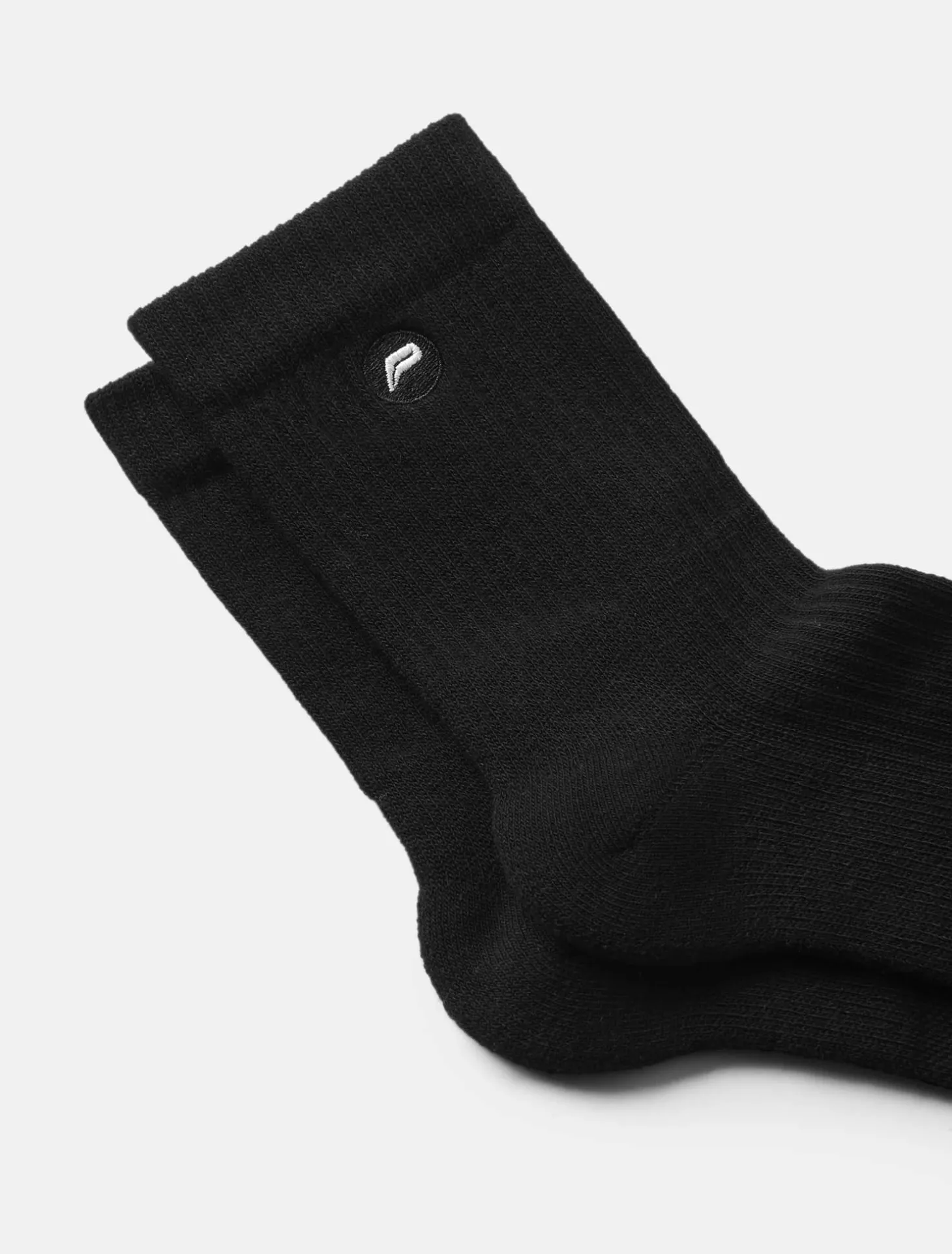 Embroidered Quarter Socks Black (Unisex)