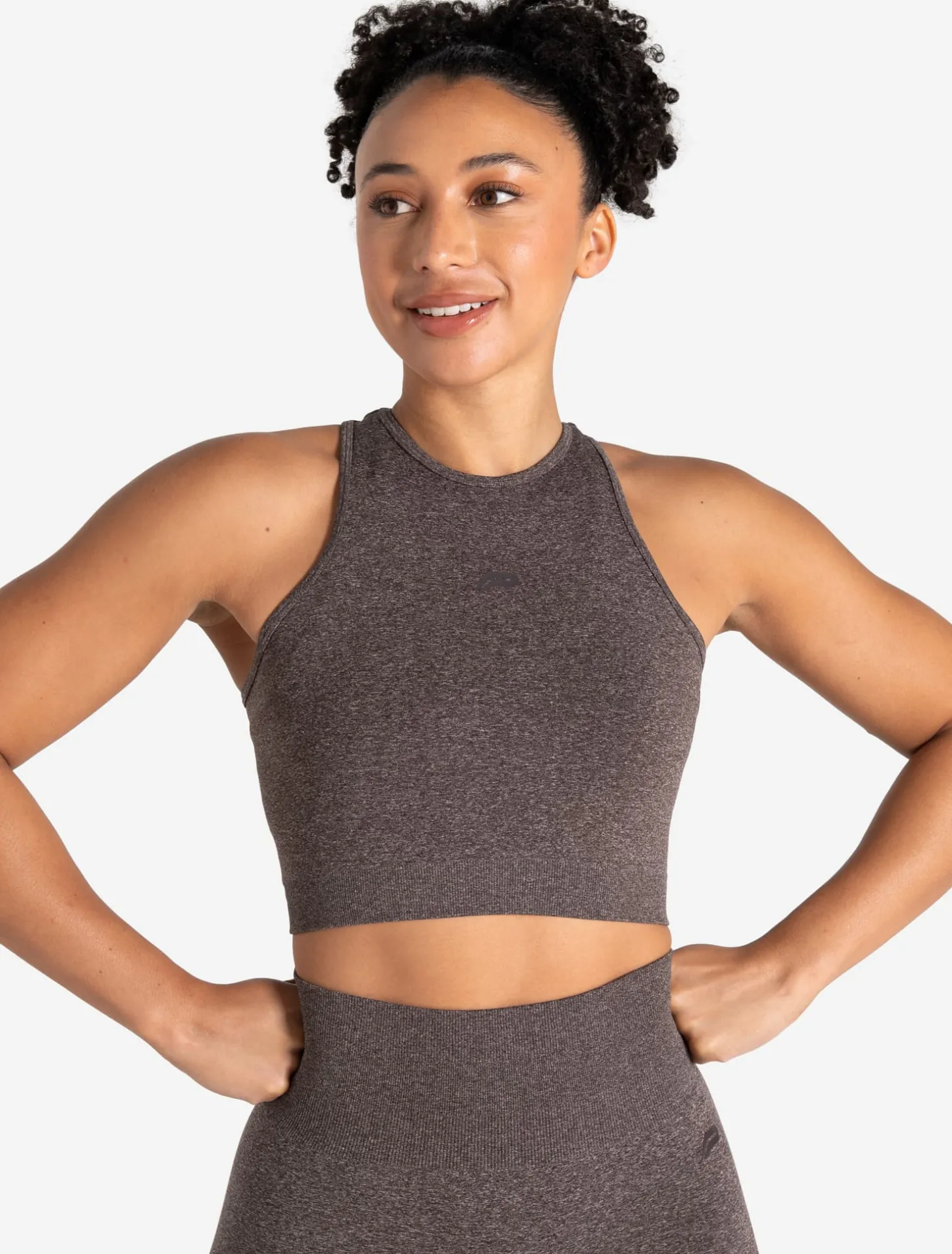 Form Seamless Crop Tank Brown Marl