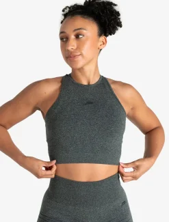 Form Seamless Crop Tank Green Marl