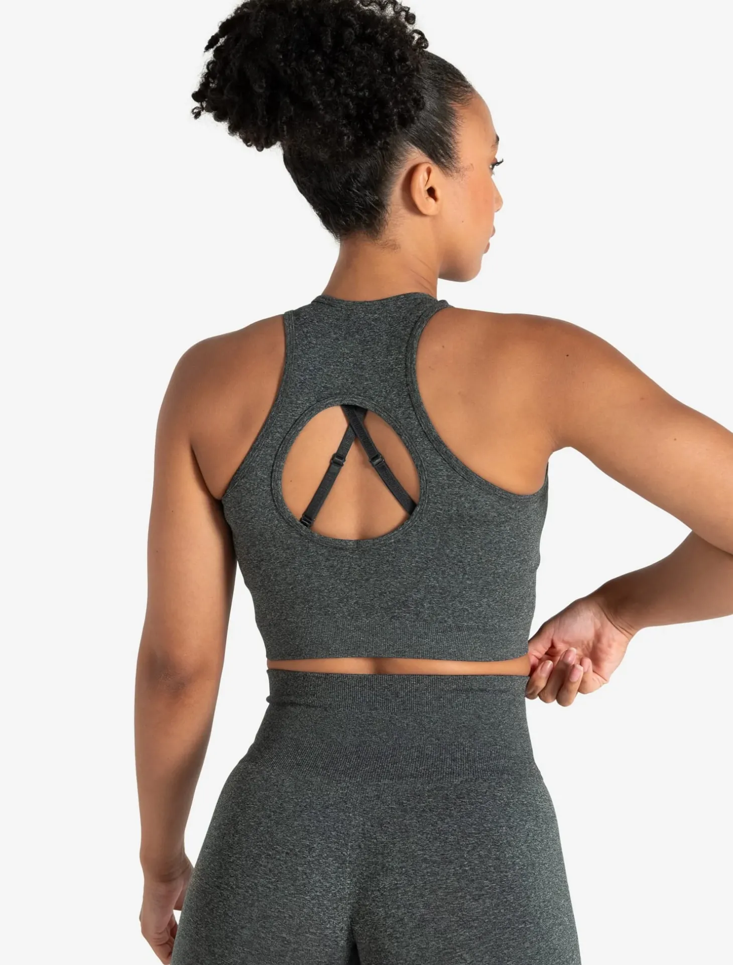 Form Seamless Crop Tank Green Marl