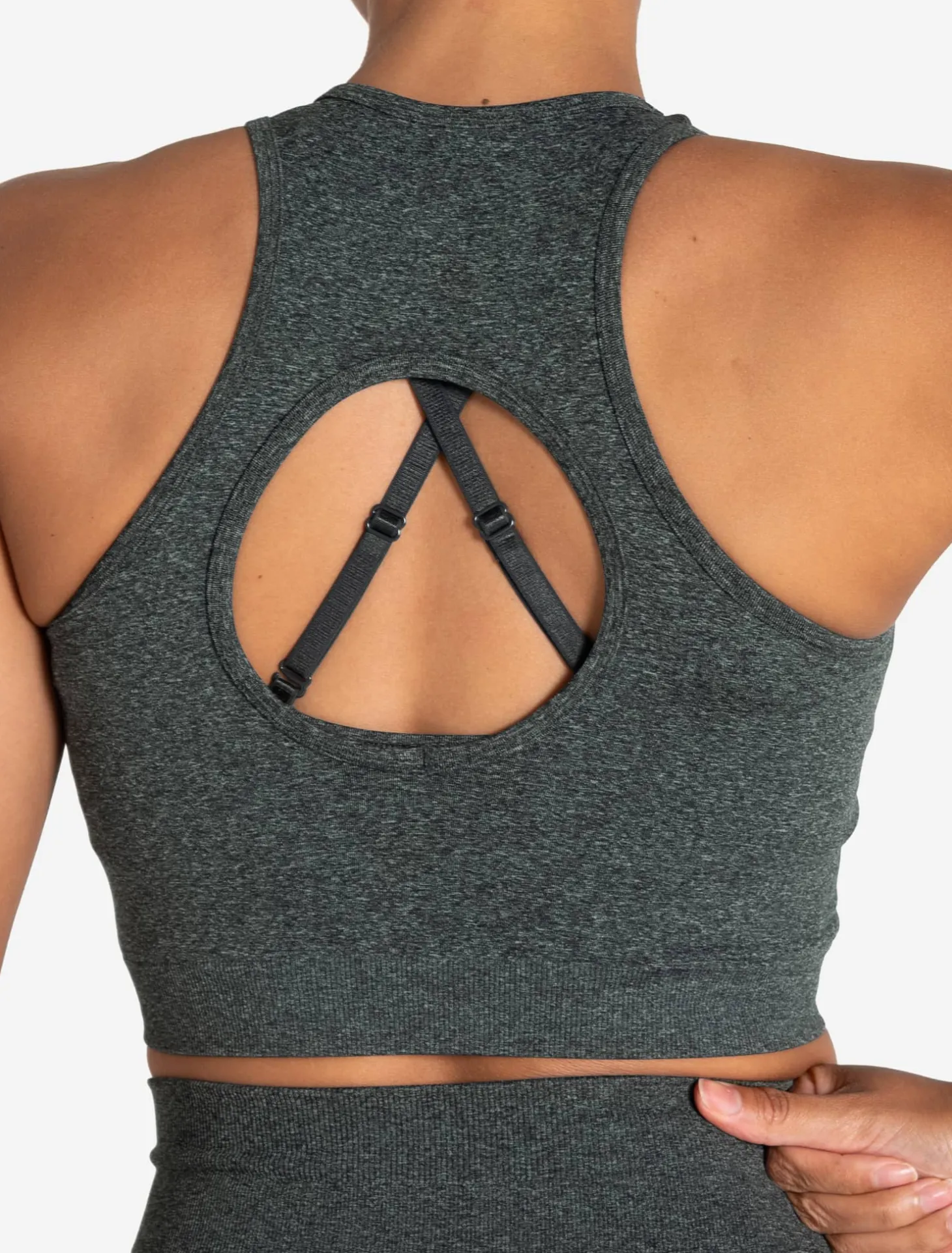 Form Seamless Crop Tank Green Marl